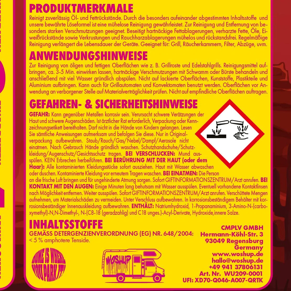Grill Bill Grillreiniger in Industriequalität 1000 ml für Gasgrill und Holzkohlegrill, Smoker und Backofen - Entfernt Eingebranntes Ruß Schmutz und Fett (2x1 Liter)
